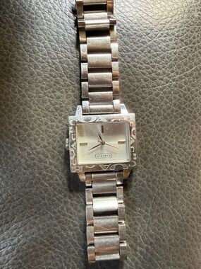 Coach Silver-Tone Square Bracelet Watch